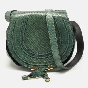 chloe green snakeskin mini marcie crossbody bag
