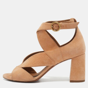 chloe orange suede ankle strap sandals size 38