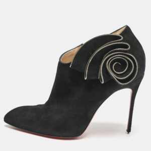christian louboutin black suede mrs baba booties size 39
