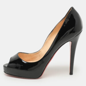 christian louboutin black patent leather new prive pumps size 38