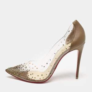 christian louboutin transparent pvc and leather degrastrass pumps size 40