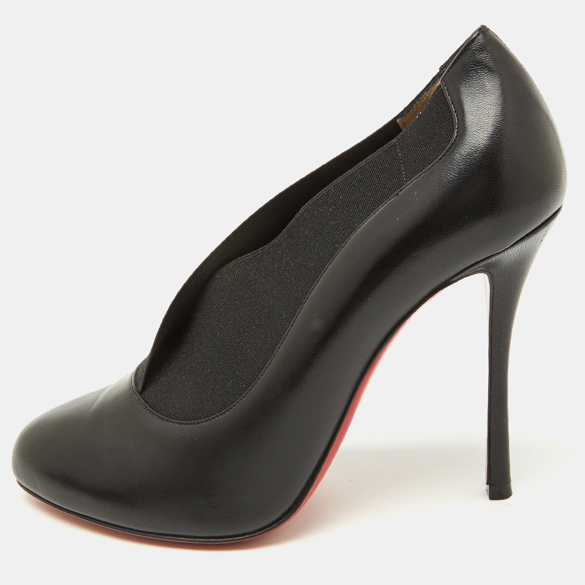 christian louboutin black band and leather toot couverte pumps size 38