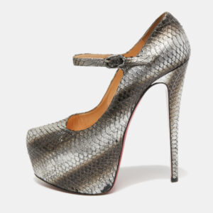christian louboutin two tone python lady daf pumps size 39.5