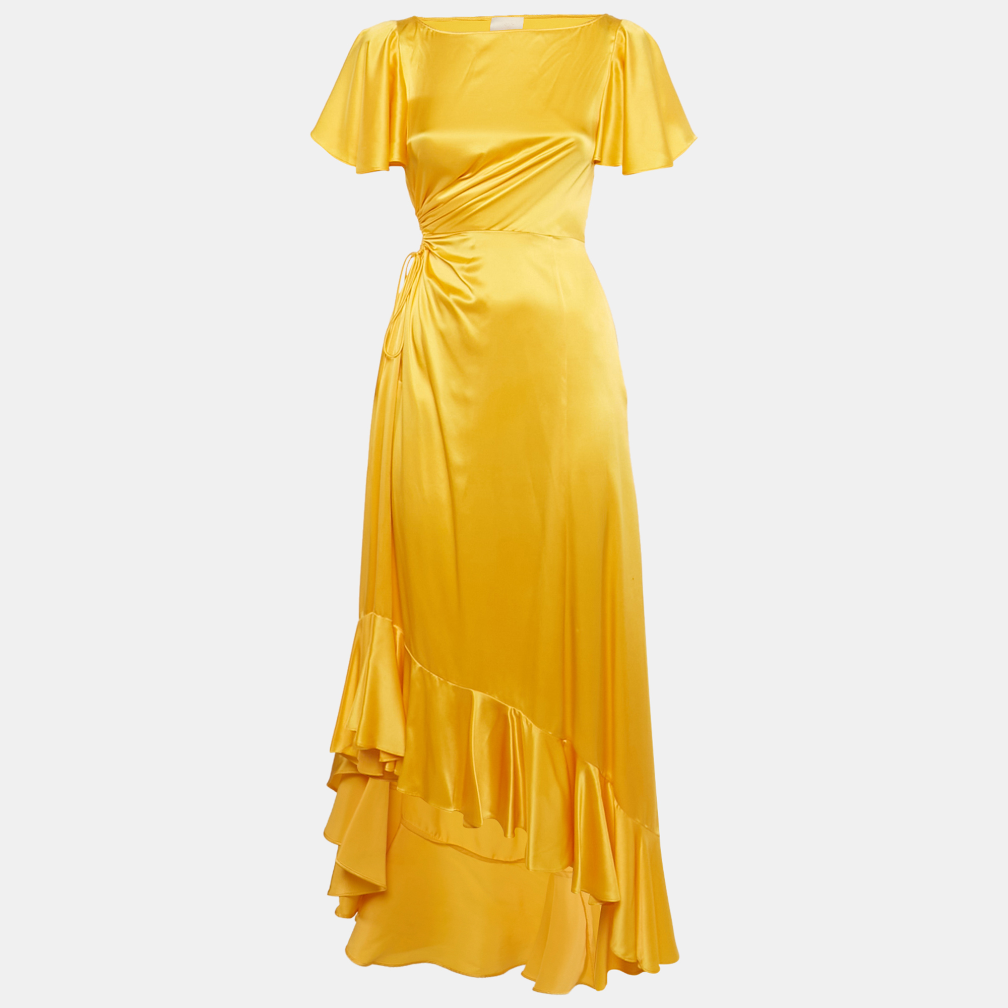 cinq a sept silk cut -out asymmetric midi dress xxs