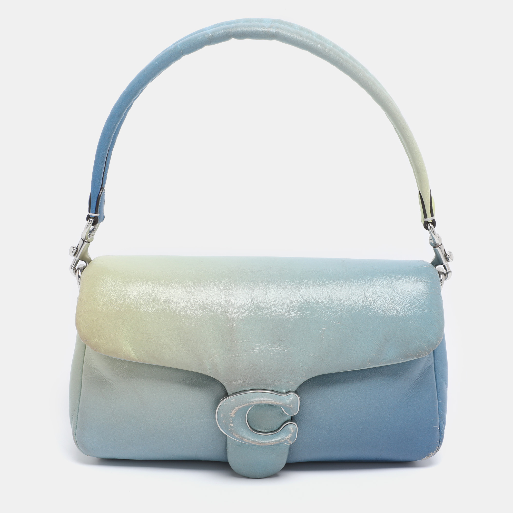 coach aqua ombre leather tabby pillow 26 shoulder bag