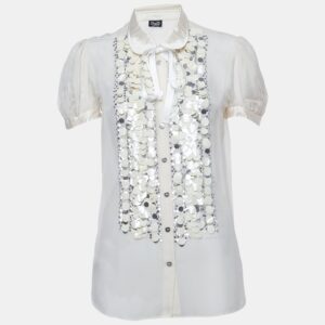 luxury-women-dg-used-clothes-p1186211-005.jpg d&g beige sequin embroidered silk shirt l