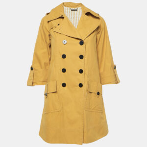 diane von furstenberg yellow cotton lina lamonte coat xs