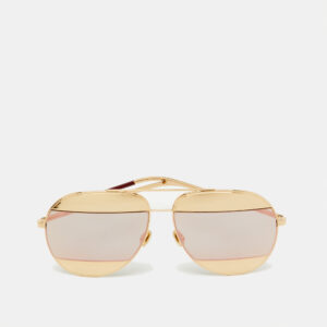 dior gold tone/blue mirrored 0000j split1 aviator sunglasses