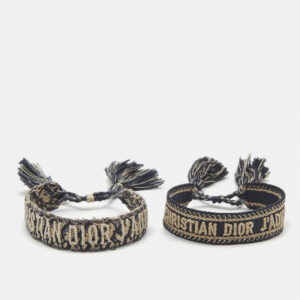 dior j'adior multicolor woven fabric set of two adjustable tassel bracelets