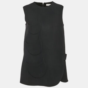 luxury-women-dior-used-clothes-p1181620-001.jpg christian dior black wool & silk crepe patch detail top m