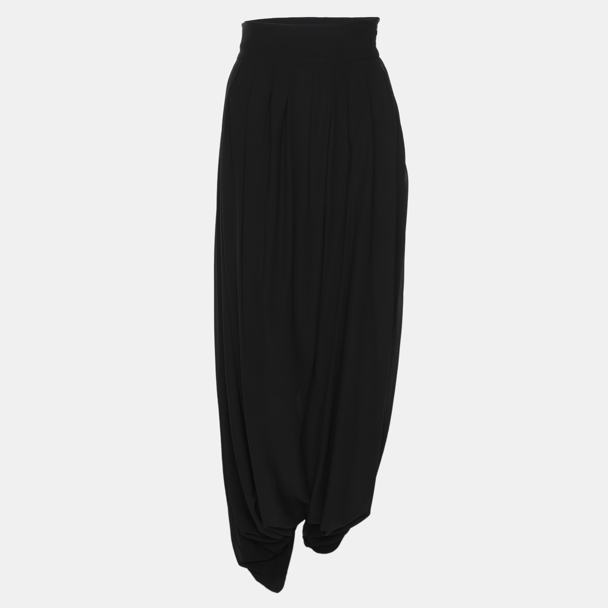 dior black silk pleated midi skirts s