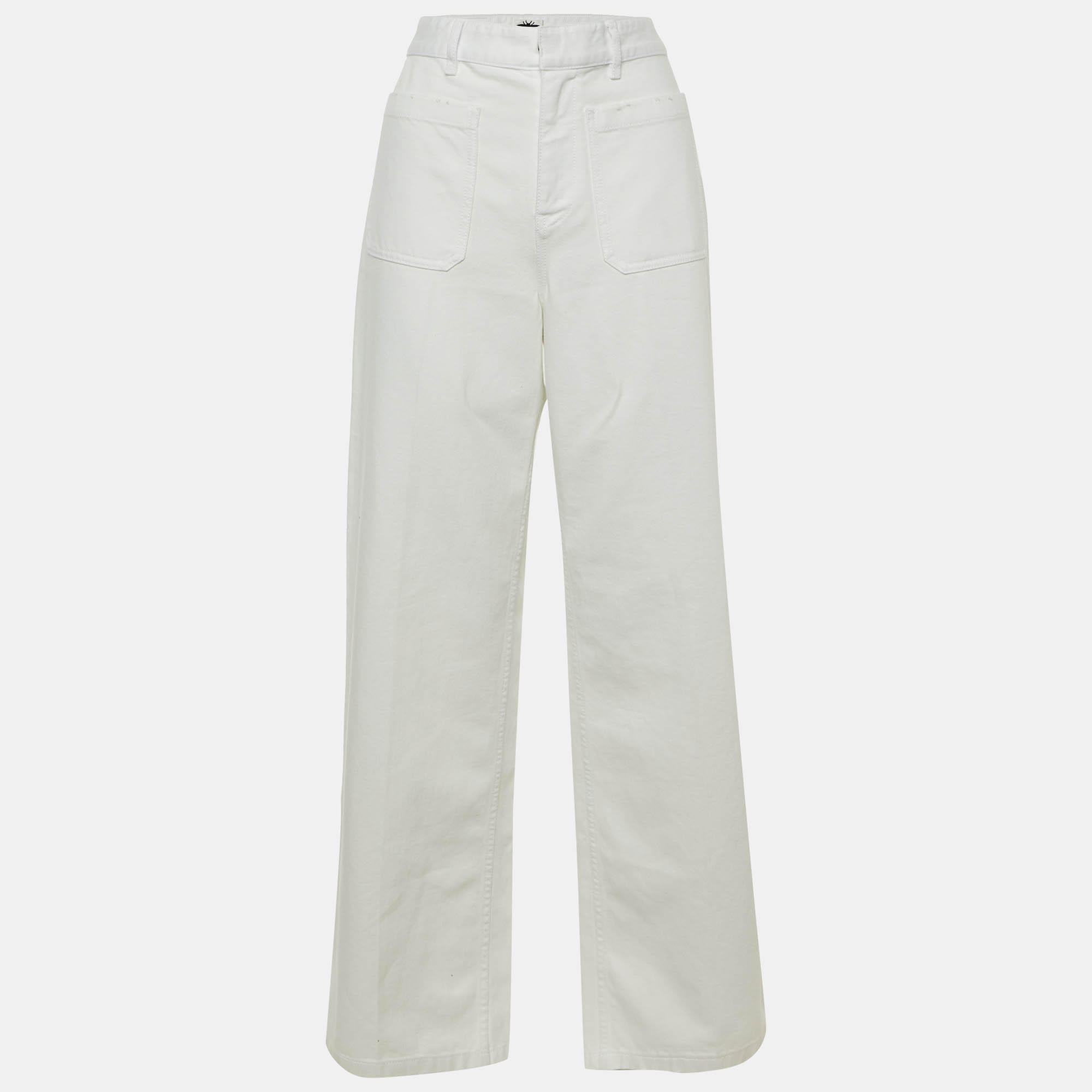dior white denim wide leg jeans m/waist 29"