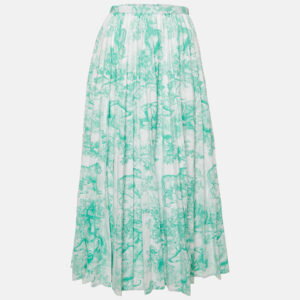 luxury-women-dior-used-clothes-p1209815-001.jpg dior green/white toile de jouy cotton dioriviera flared skirt m