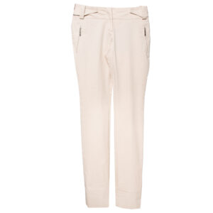 dior boutique beige cotton cuffed hem pants s