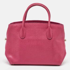 dior bright pink leather open bar tote