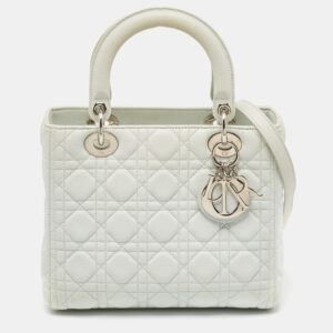 dior mint green cannage leather medium lady dior tote