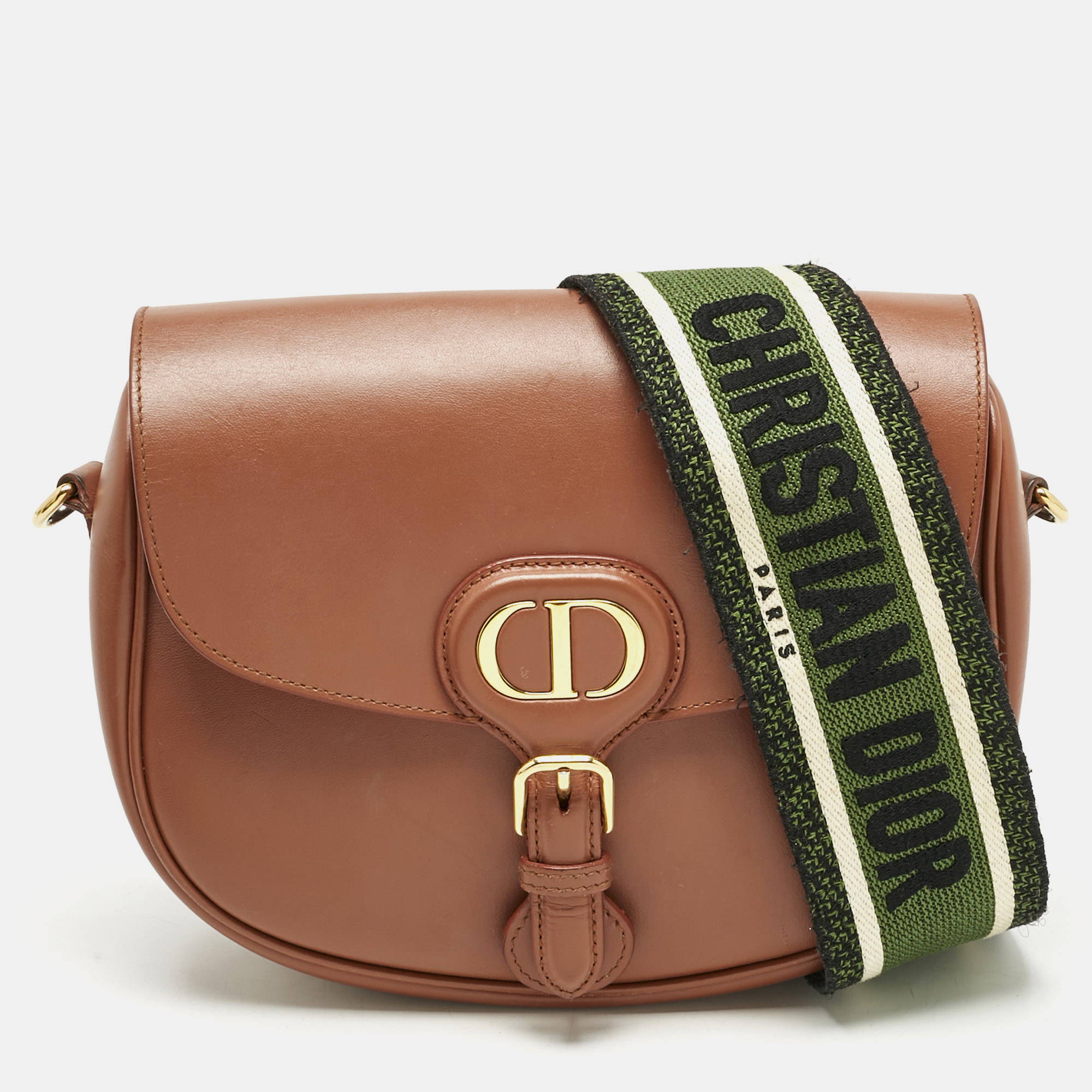 dior brown leather medium bobby shoulder bag