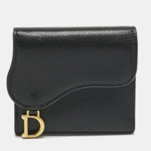 luxury-women-dior-used-handbags-p1210317-001.jpg dior black leather saddle lotus wallet