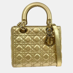 luxury-women-dior-used-handbags-p1210764-006.jpg christian dior gold lambskin lady dior cannage 2way handbag