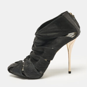 dior black python and nubuck leather caged platform sandals size 38.5