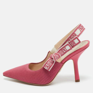 luxury-women-dior-used-shoes-p1208195-010.jpg dior pink canvas j'adior pointed toe slingback pumps size 36.5