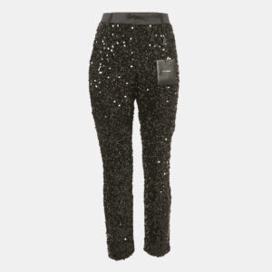 dolce & gabbana black sequin trousers m