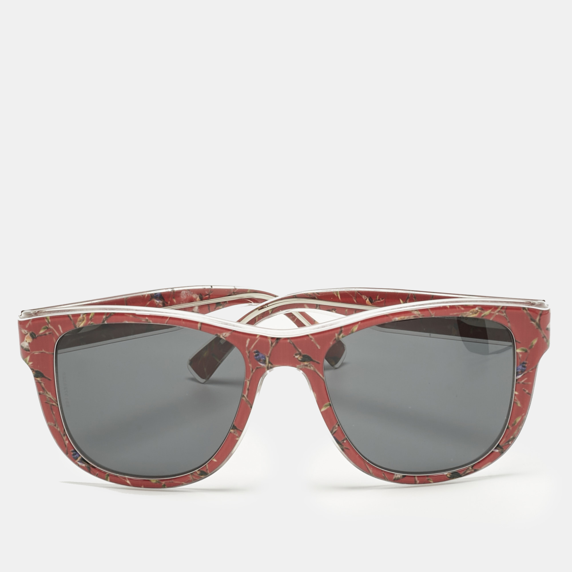 dolce & gabbana red/black printed dg 4284 square sunglasses