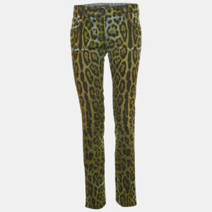 luxury-women-dolcegabbana-used-clothes-p1181863-002.jpg dolce & gabbana green leopard print denim jeans m waist 30"