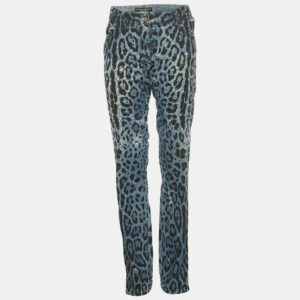 luxury-women-dolcegabbana-used-clothes-p1182238-002.jpg dolce & gabbana blue leopard print denim distressed jeans l waist 34"