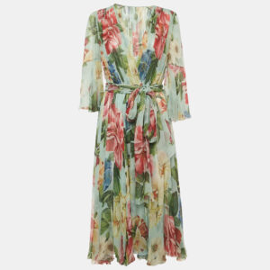 luxury-women-dolcegabbana-used-clothes-p1182375-002.jpg dolce & gabbana green floral print midi wrap dress m