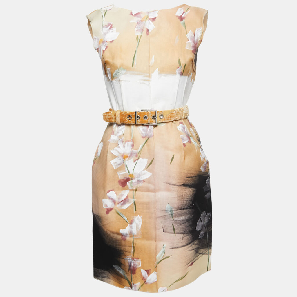 luxury-women-dolcegabbana-used-clothes-p797635-002.jpg Dolce & Gabbana Beige Floral Hand Painted Canvas Limited Edition Midi Dress M