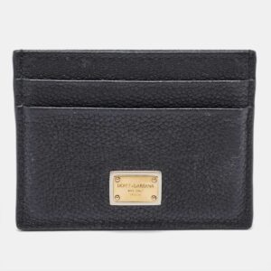 dolce & gabbana black leather card case