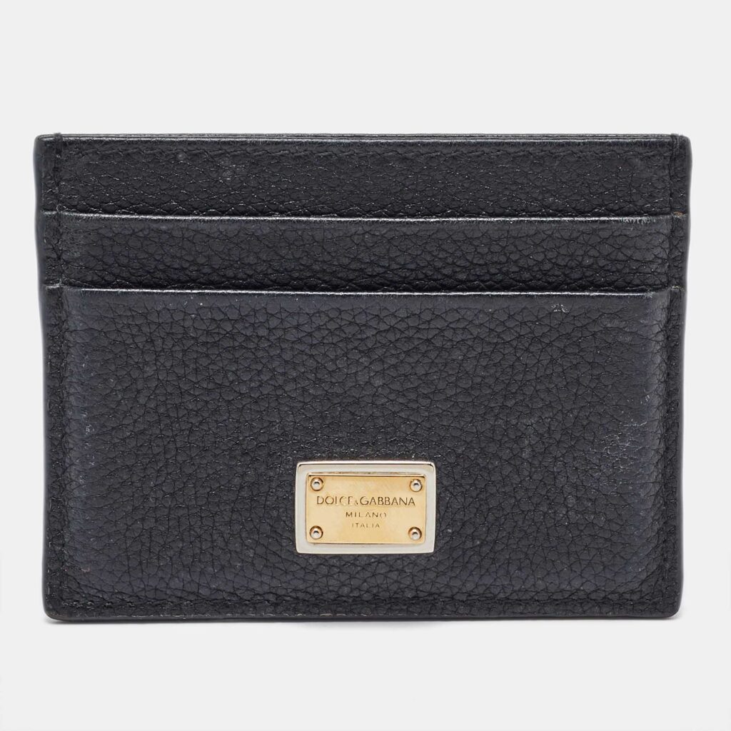 luxury-women-dolcegabbana-used-handbags-p1106752-004.jpg Dolce & Gabbana Black Leather Card Case