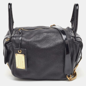 luxury-women-dolcegabbana-used-handbags-p1191530-007.jpg dolce & gabbana black buckle strap leather satchel