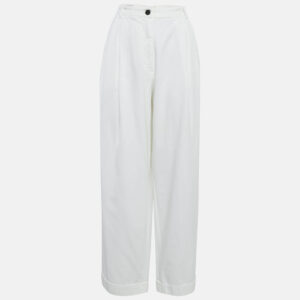 dries van noten white cotton drill tapered jeans l waist 32"