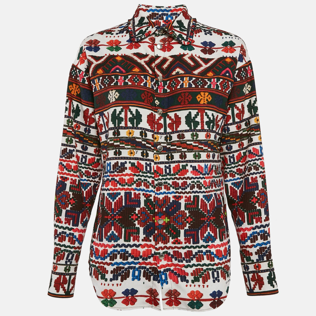 luxury-women-dsquared2-new-clothes-p1133807-001.jpg Dsquared2 Multicolor Printed Sateen Easy Dean Shirt S