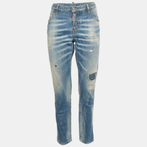 luxury-women-dsquared2-used-clothes-p1181908-004-2.jpg dsquared2 blue painted denim cool girl jeans l waist 34"