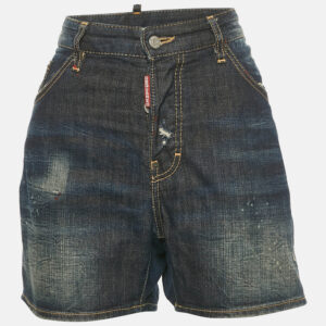 dsquared2 blue distressed denim shorts l waist 35"