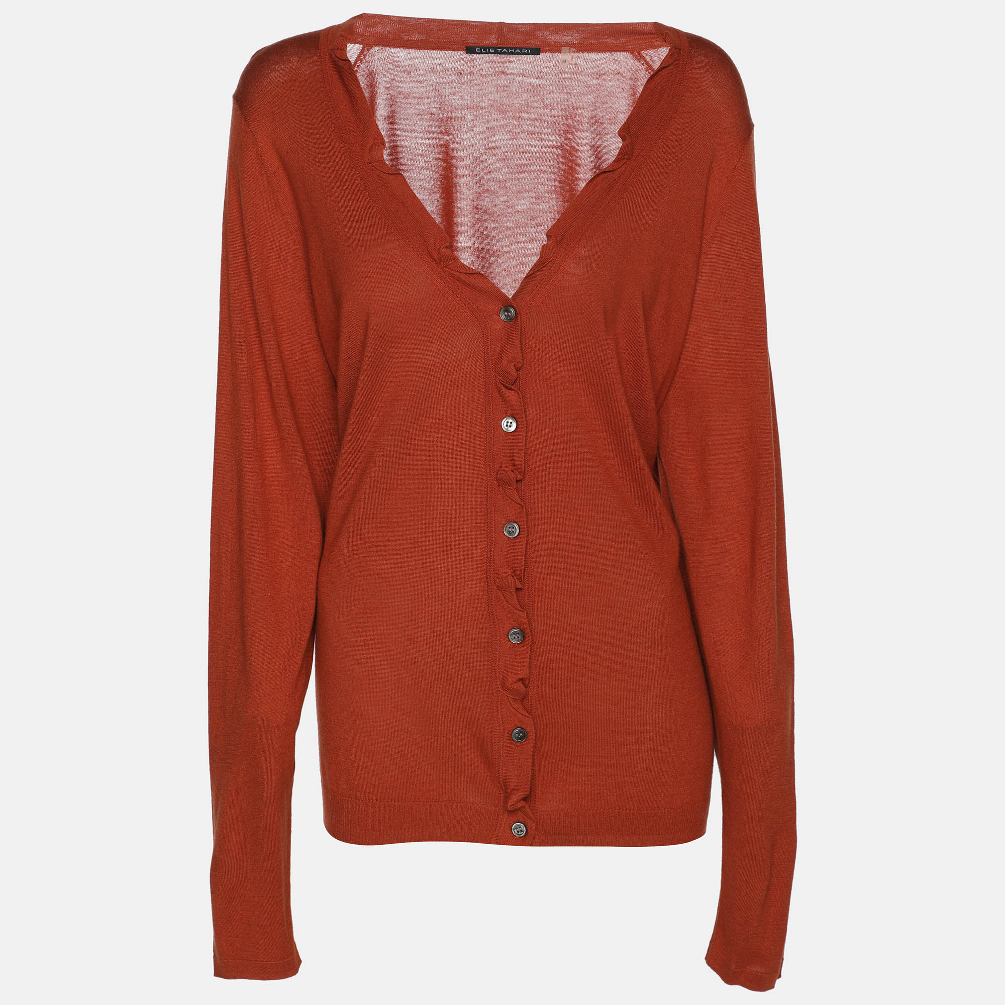 elie tahari bronze stretch knit sammy long sleeve shirt xxl