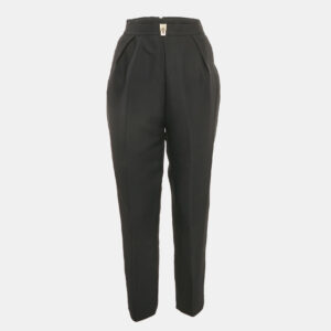 elisabetta franchi black gabardine lock detail trousers l