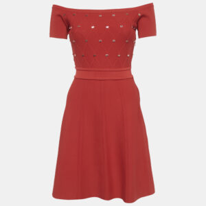 luxury-women-elisabetta-franchi-used-clothes-p1183922-010.jpg elisabetta franchi red logo embellished knit mini dress s