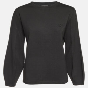emporio armani black jersey crew neck jumper m