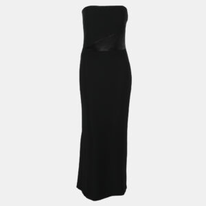 emporio armani black creep strapless maxi dress s