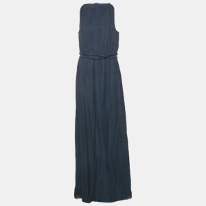 luxury-women-emporio-armani-used-clothes-p1185674-002.jpg emporio armani navy blue silk waist ruffle trim sleeveless maxi dress m