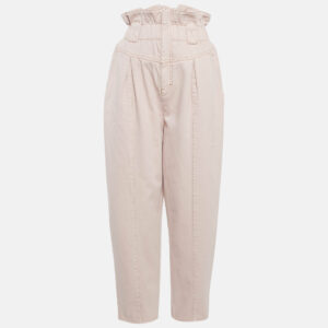 fendi pink cotton drill elasticated high waist  jeans m waist 26"
