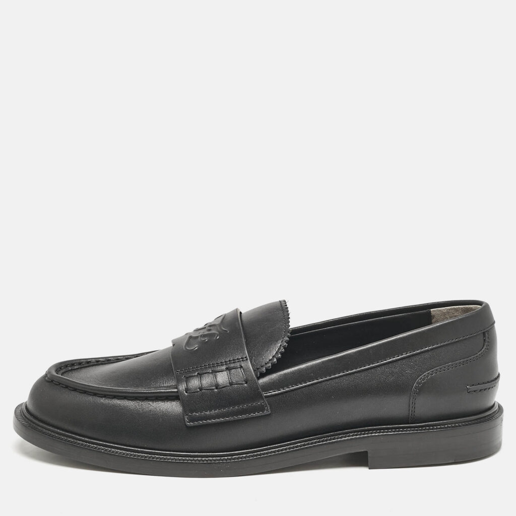 luxury-women-fendi-new-shoes-p1145618-010-2.jpg Fendi Black Leather Karligraphy Loafers Size 39.5