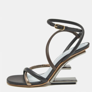 fendi tricolor snake embossed leather and leather fendi first ankle strap sandals size 35