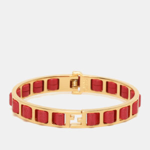 fendi gold tone pink leather the fendista bangle bracelet s