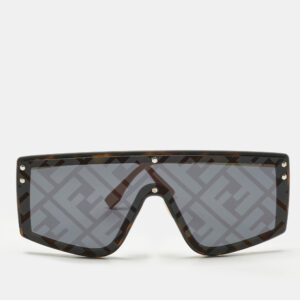 fendi brown/black ff m0076/g/s shield sunglasses