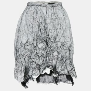 fendi black/white mesh textured short skirt s